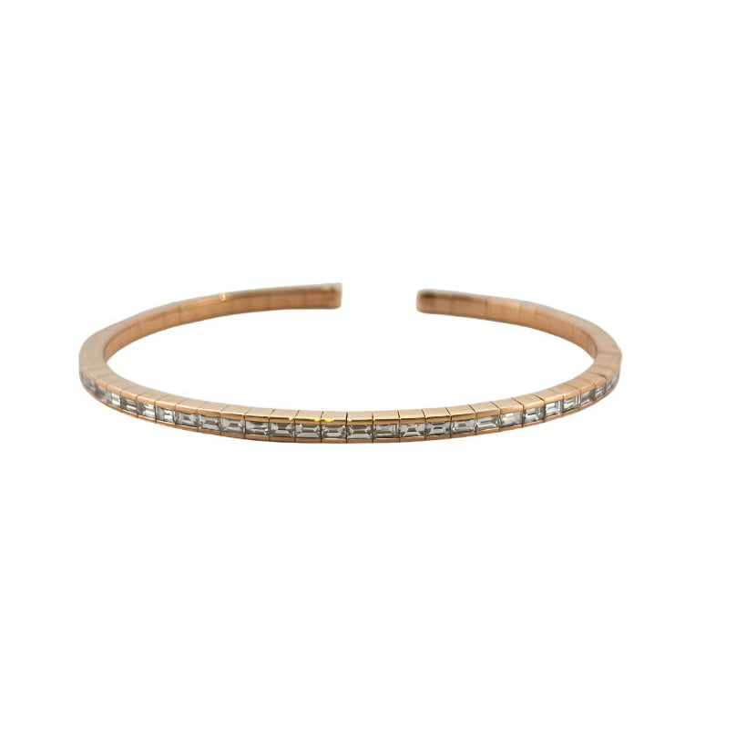 Bracelet Jonc en or rose et diamant - Castafiore