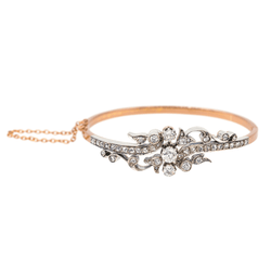 Bracelet Jonc en or rose et diamants - Castafiore