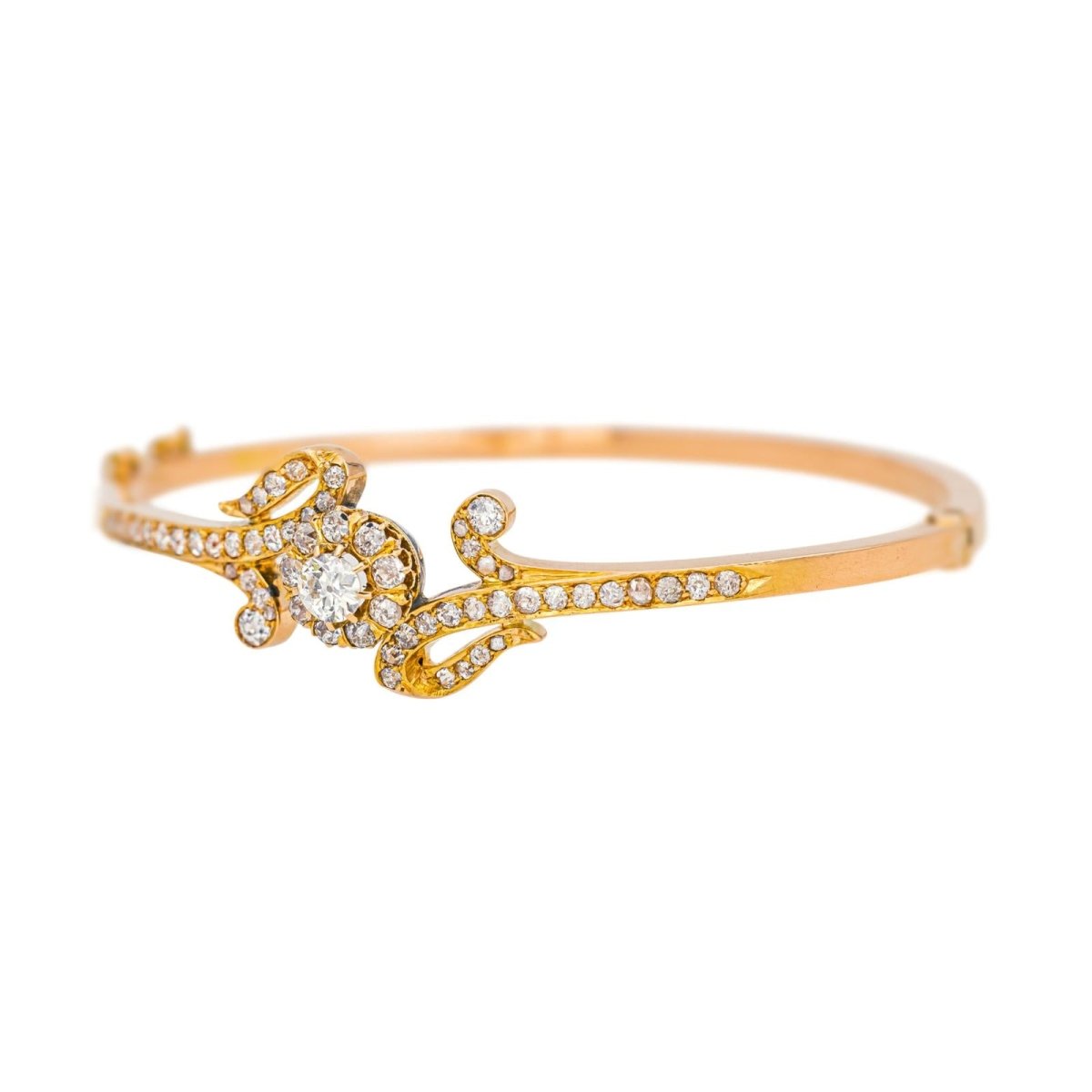 Bracelet Jonc en or rose et diamants - Castafiore
