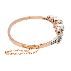 Bracelet Jonc en or rose et diamants - Castafiore