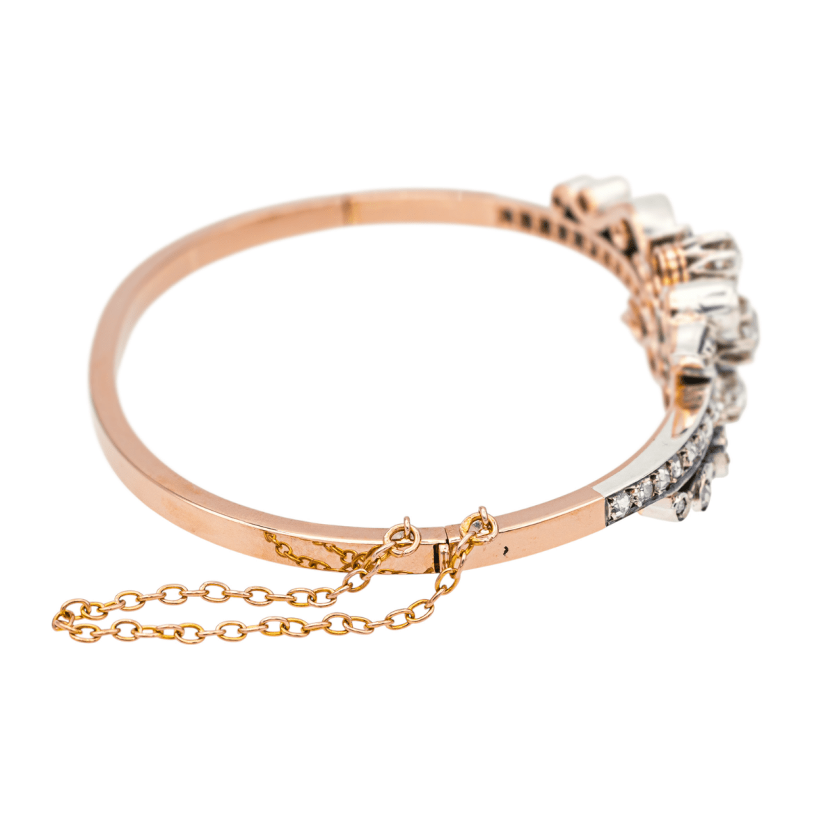 Bracelet Jonc en or rose et diamants - Castafiore
