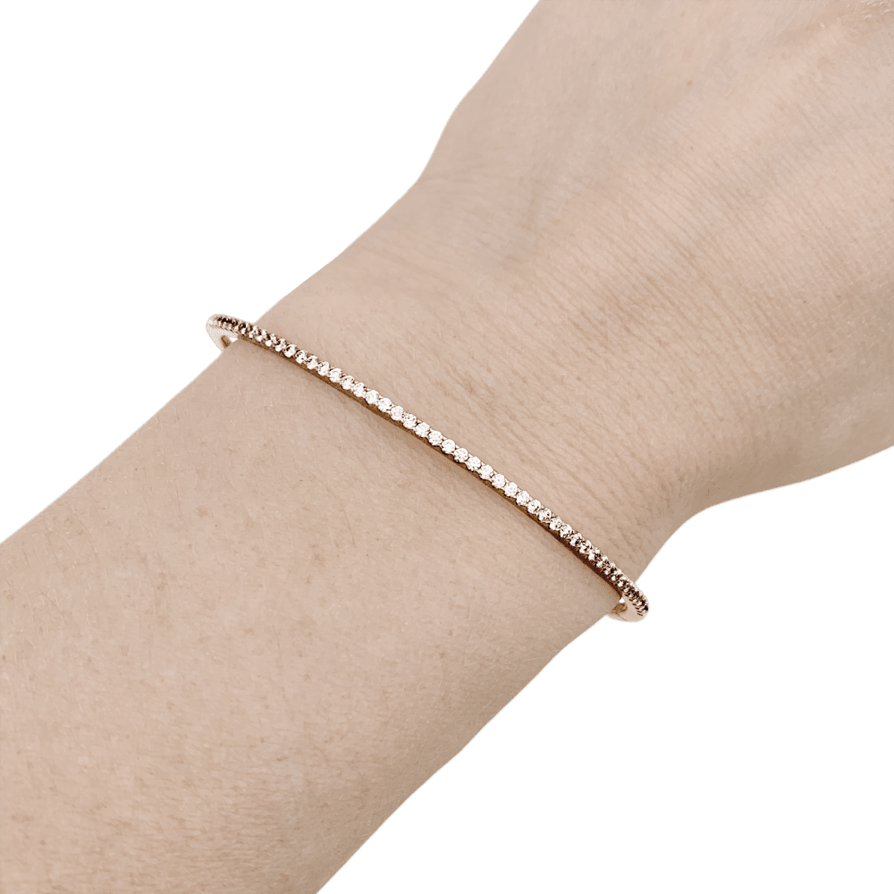 Bracelet Jonc en or rose et diamants - Castafiore
