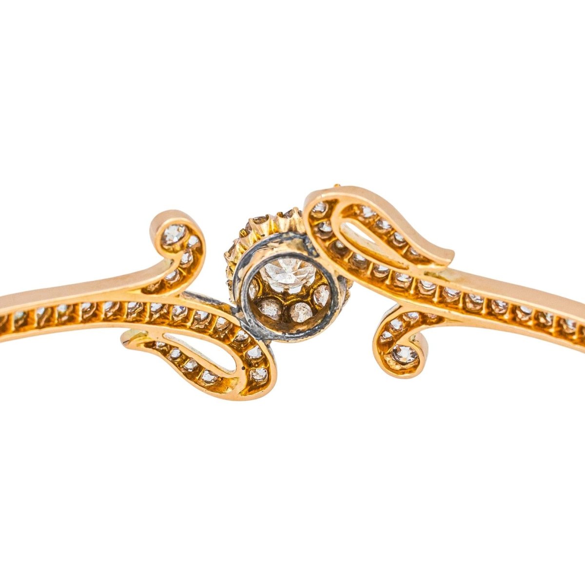 Bracelet Jonc en or rose et diamants - Castafiore