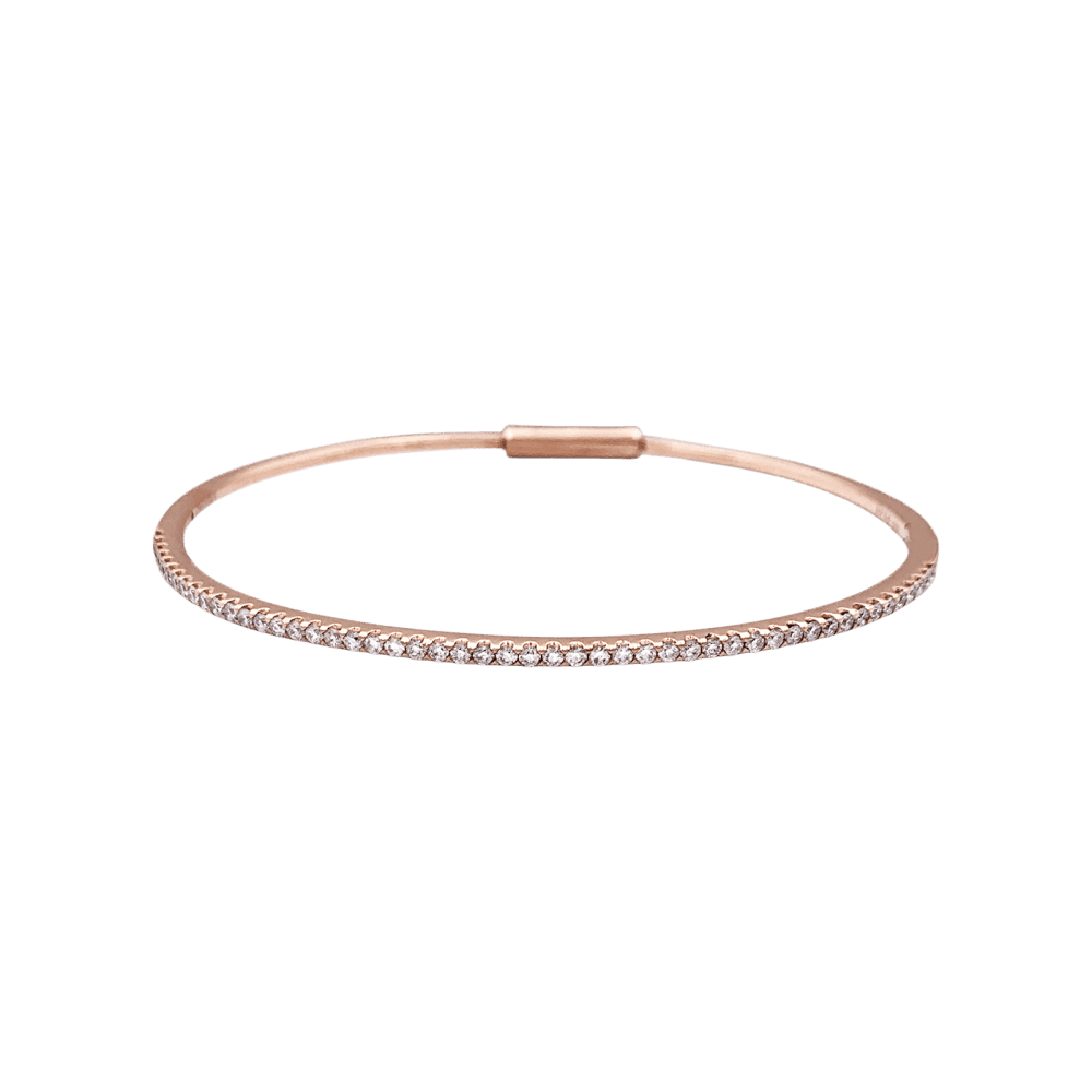 Bracelet Jonc en or rose et diamants - Castafiore