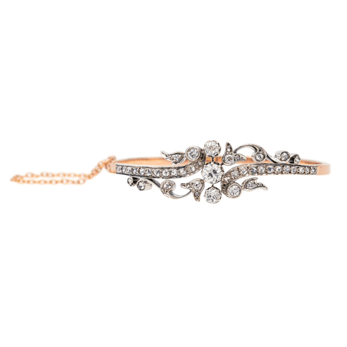 Bracelet Jonc en or rose et diamants - Castafiore