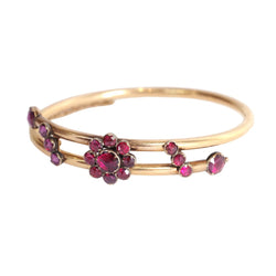 Bracelet Jonc en or rose et grenats - Castafiore