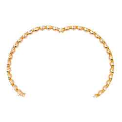 Bracelet Jonc en or rose, or blanc et diamants - Castafiore