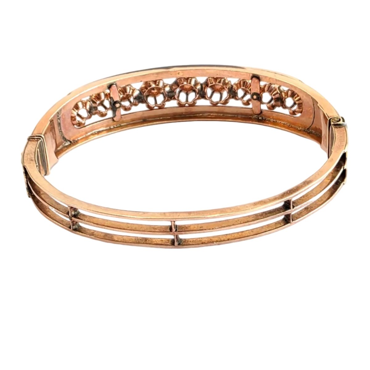 Bracelet Jonc en platine, émail et diamants - Castafiore