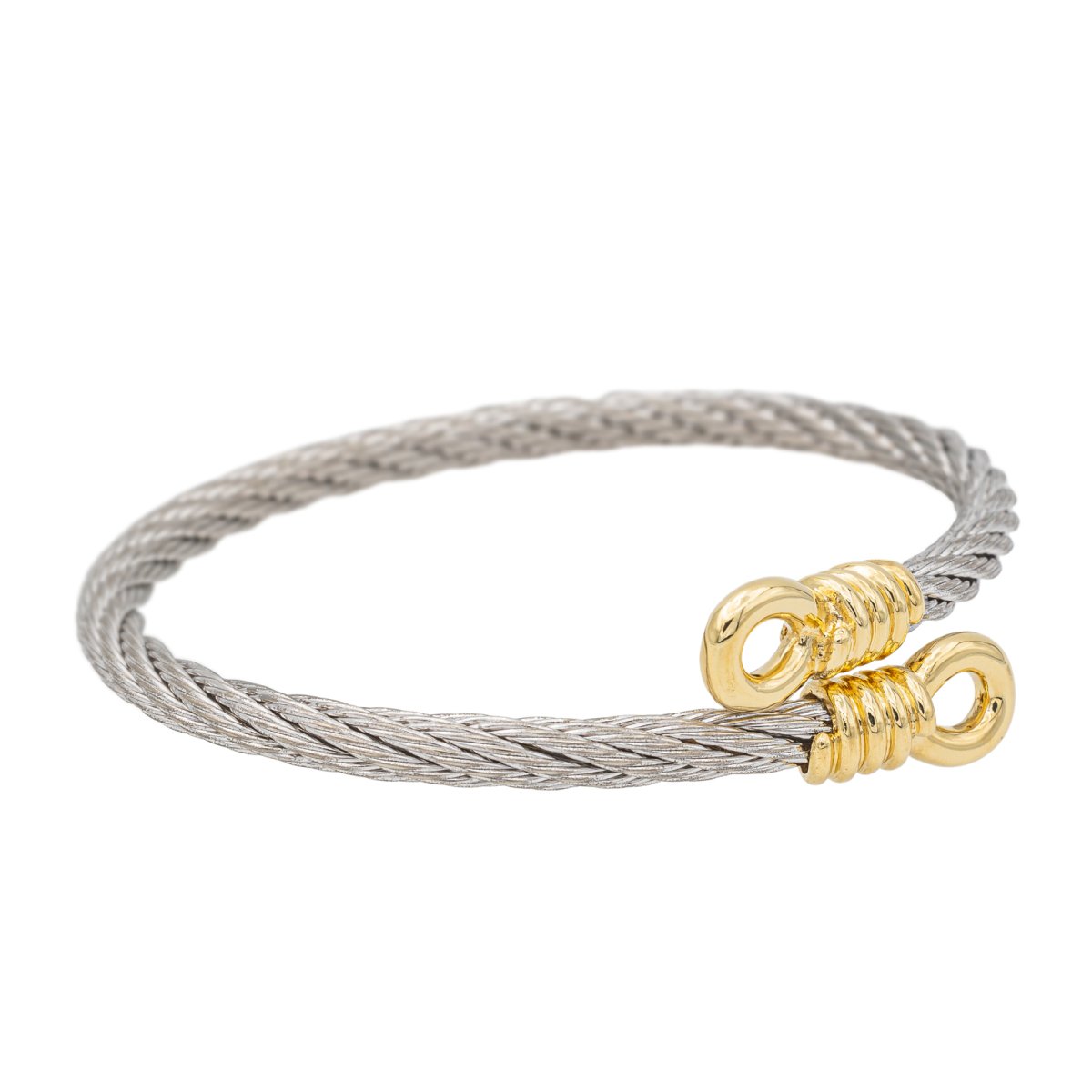 Bracelet Jonc FRED "Force 10" en or jaune et acier - Castafiore