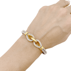 Bracelet Jonc FRED "Force 10" en or jaune et acier - Castafiore
