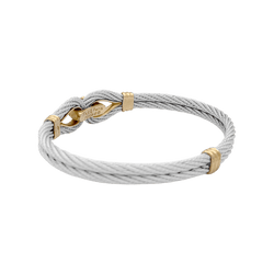Bracelet Jonc FRED "Force 10" en or jaune et acier - Castafiore