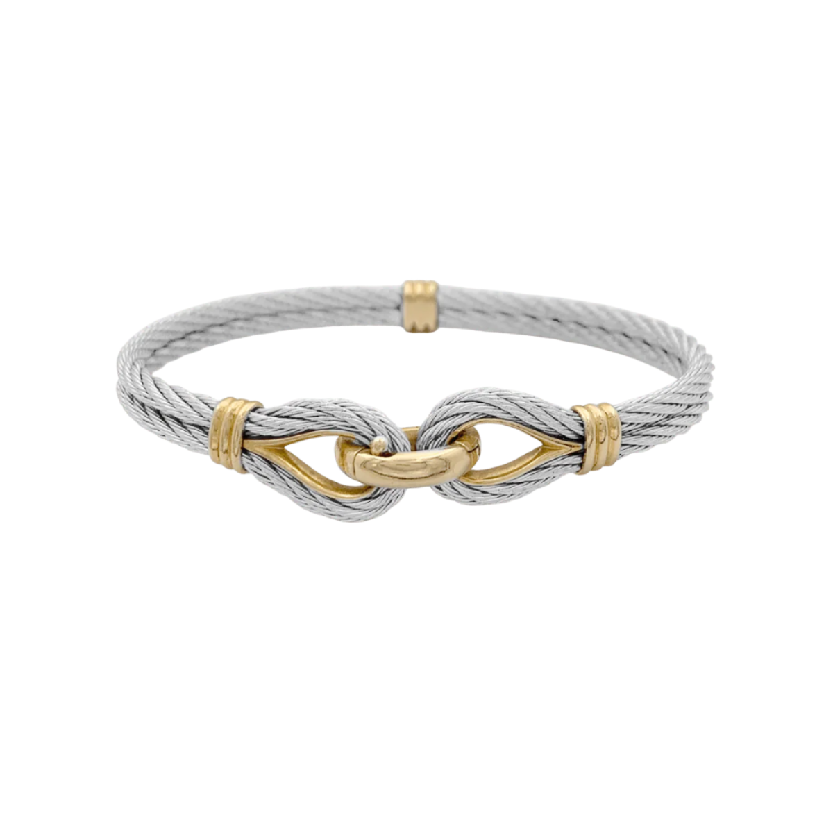 Bracelet Jonc FRED "Force 10" en or jaune et acier - Castafiore