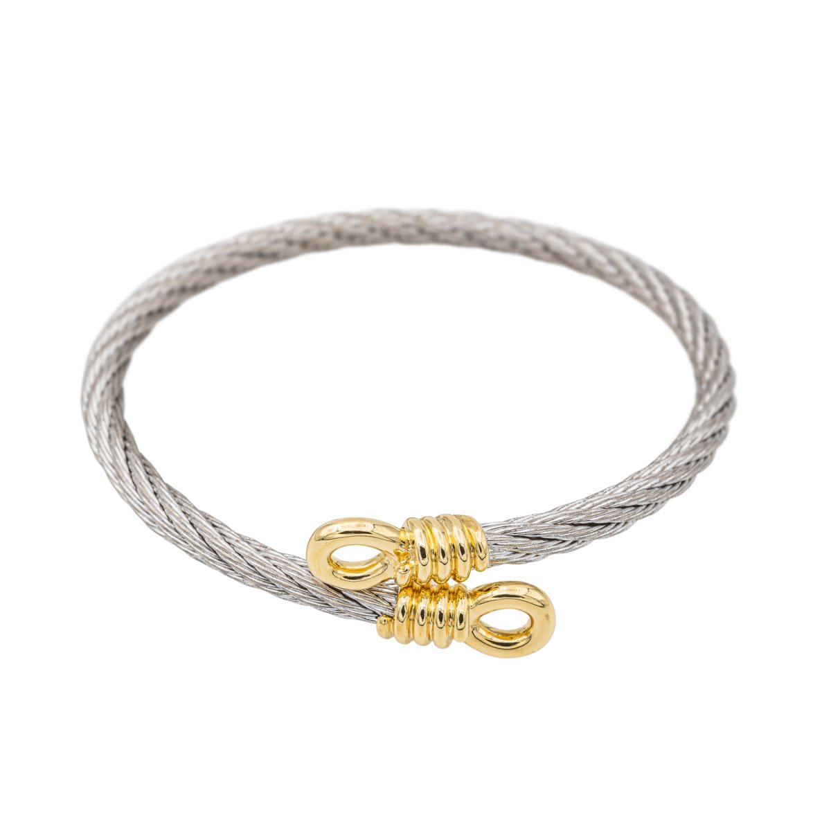 Bracelet Jonc FRED "Force 10" en or jaune et acier - Castafiore