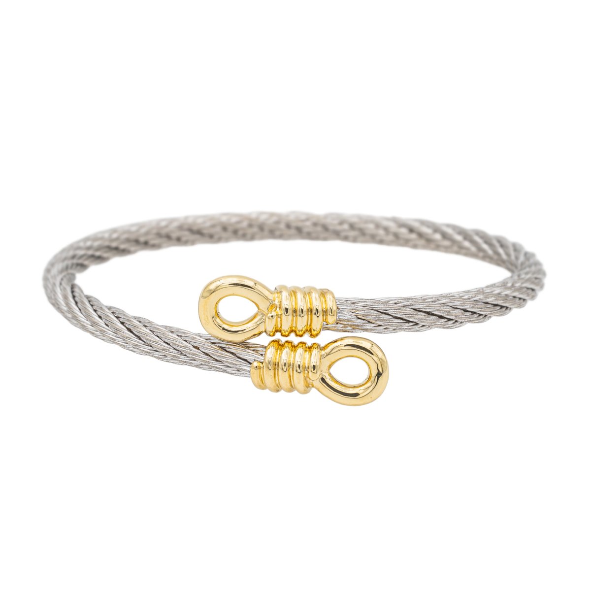 Bracelet Jonc FRED "Force 10" en or jaune et acier - Castafiore