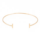 Bracelet Jonc GINETTE NY "Gold Strip Bangle" en Or rose - Castafiore