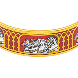 Bracelet Jonc HERMÈS en or jaune et émail - Castafiore