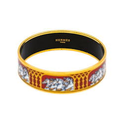 Bracelet Jonc HERMÈS en or jaune et émail - Castafiore