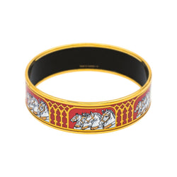 Bracelet Jonc HERMÈS en or jaune et émail - Castafiore