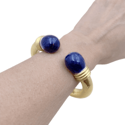 Bracelet Jonc LALAOUNIS "Neolithic" en or jaune et sodalite - Castafiore