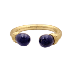 Bracelet Jonc LALAOUNIS "Neolithic" en or jaune et sodalite - Castafiore