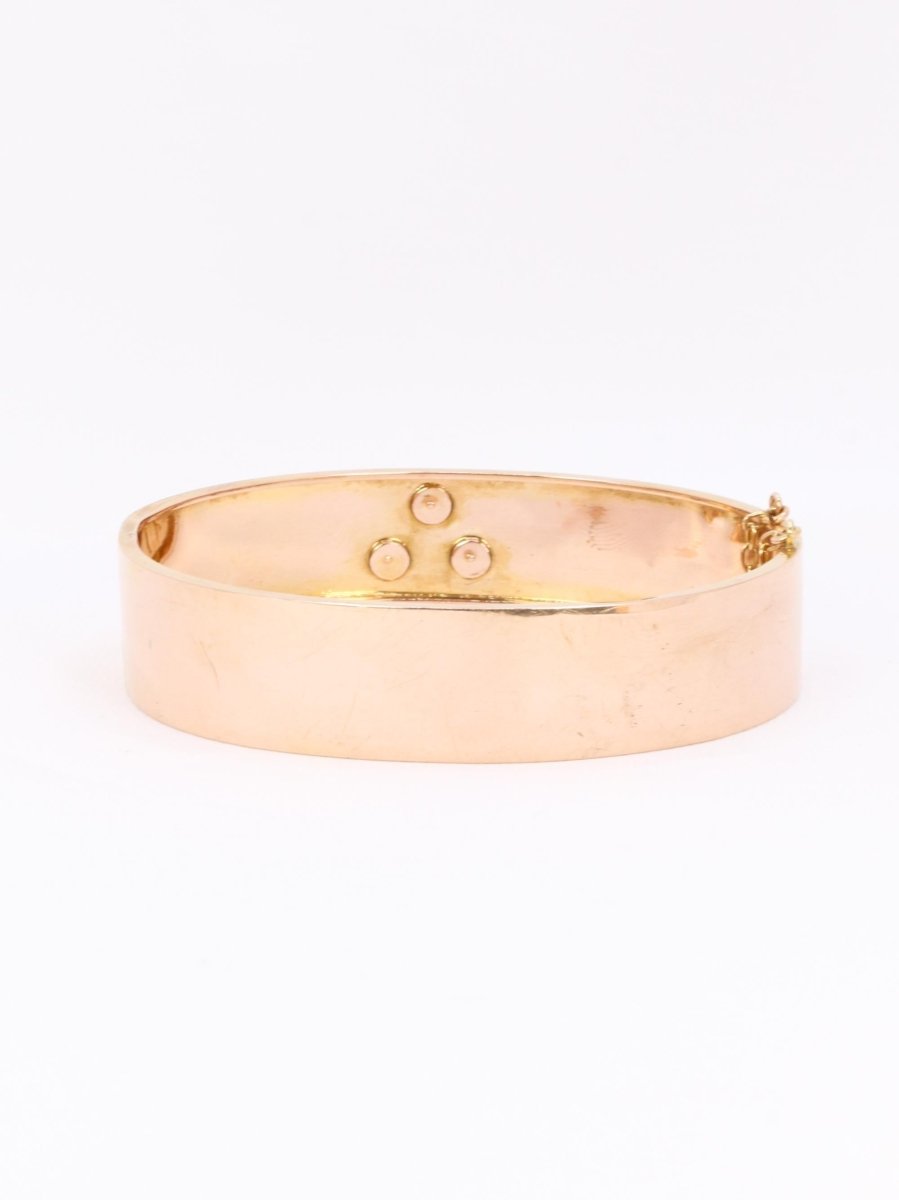 Bracelet jonc maçonnique or rose perles fines - Castafiore