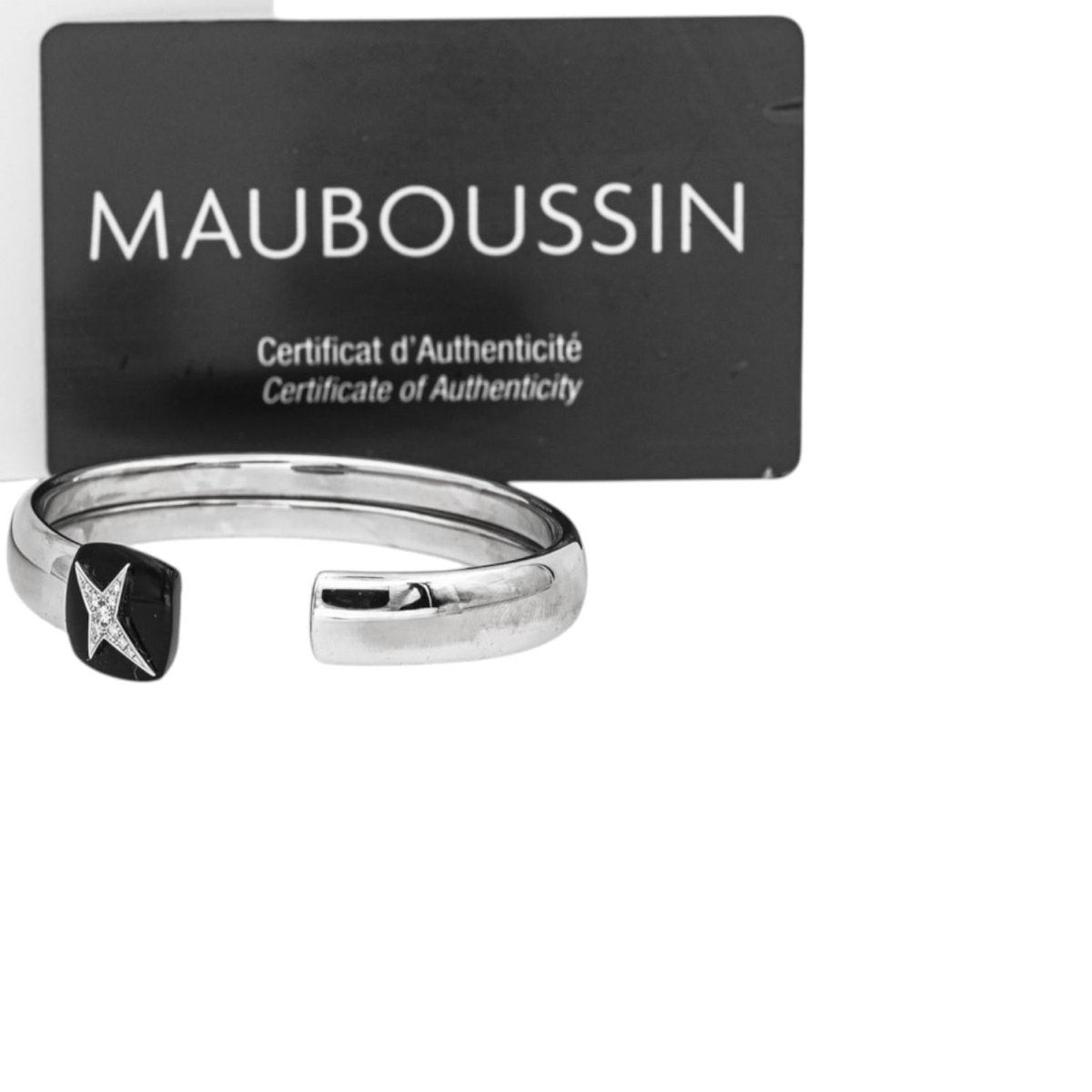 Bracelet Jonc MAUBOUSSIN "Étoile Sublime" en or blanc et diamants - Castafiore