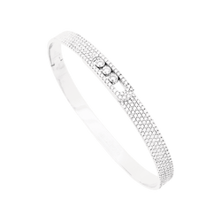 Bracelet Jonc MESSIKA "Bangle Pavé Move Noa" en or blanc et diamants - Castafiore