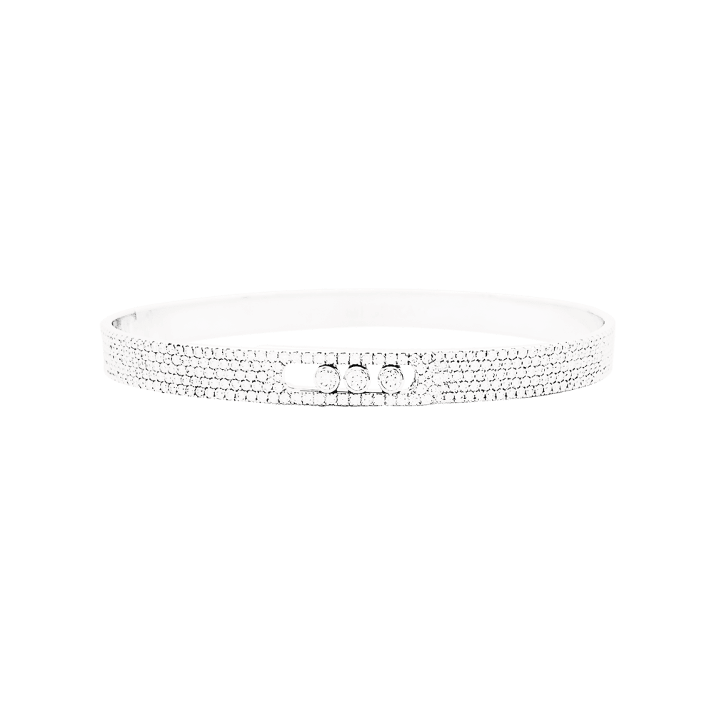 Bracelet Jonc MESSIKA "Bangle Pavé Move Noa" en or blanc et diamants - Castafiore