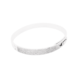 Bracelet Jonc MESSIKA "Bangle Pavé Move Noa" en or blanc et diamants - Castafiore