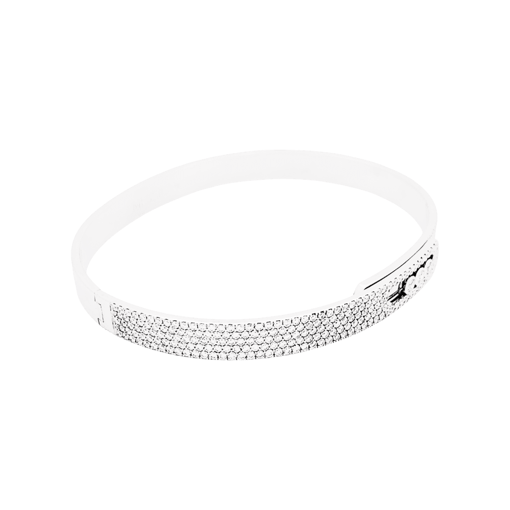 Bracelet Jonc MESSIKA "Bangle Pavé Move Noa" en or blanc et diamants - Castafiore