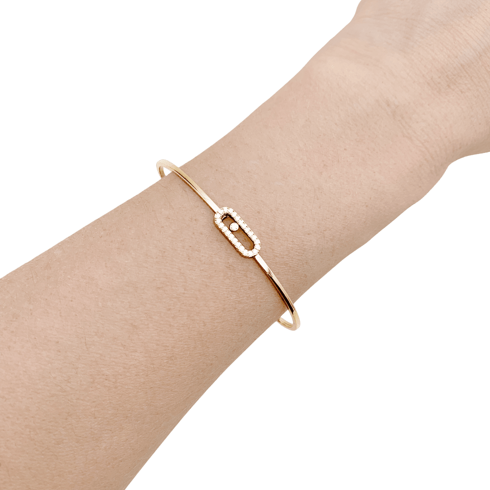Bracelet Jonc MESSIKA "Jonc Flex Pavé Move Uno" en or rose et diamants - Castafiore