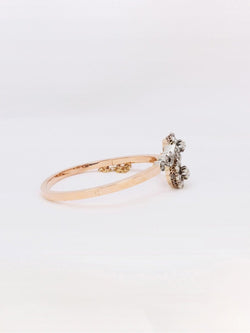 Bracelet jonc Napoléon III or rose diamants taille rose - Castafiore