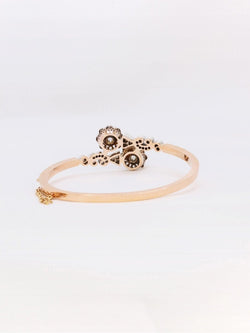 Bracelet jonc Napoléon III or rose diamants taille rose - Castafiore