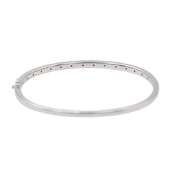 Bracelet Jonc Or Blanc avec Rubis et Diamants - Castafiore