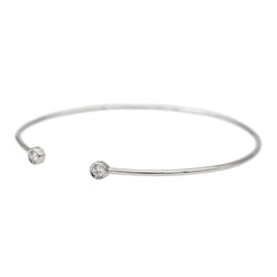 Bracelet Jonc Or blanc Diamant - Castafiore