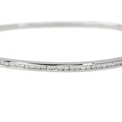 Bracelet Jonc Or blanc Diamant - Castafiore