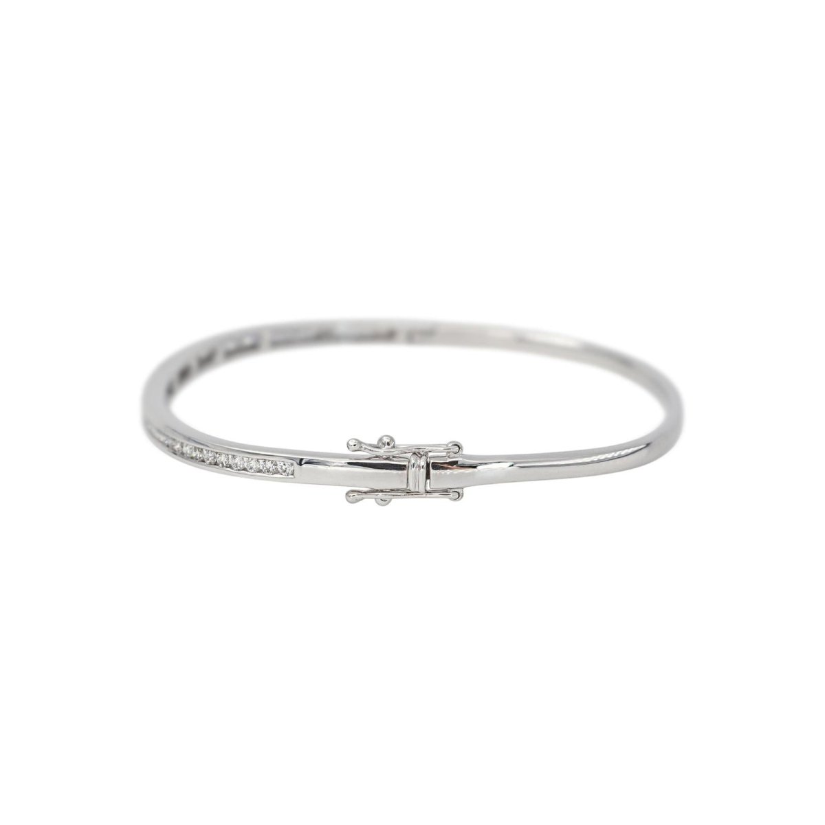 Bracelet Jonc Or blanc Diamant - Castafiore