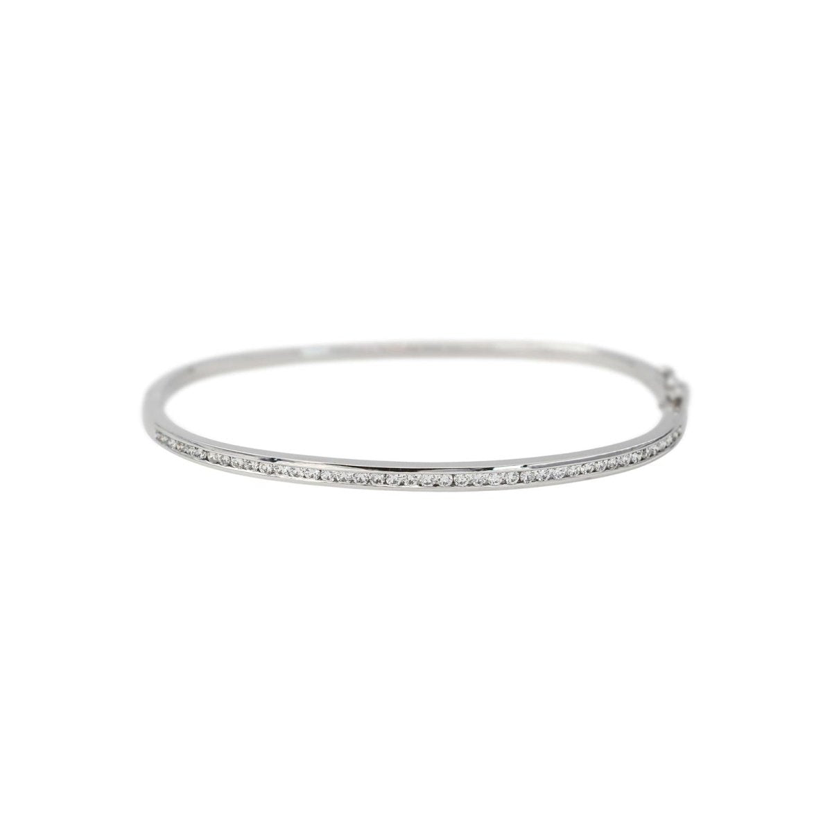 Bracelet Jonc Or blanc Diamant - Castafiore