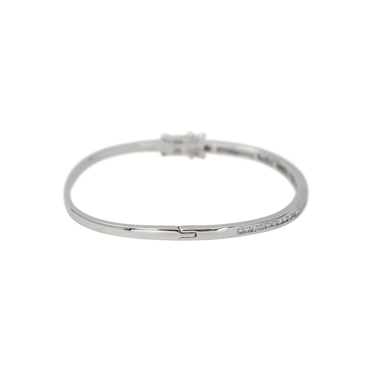 Bracelet Jonc Or blanc Diamant - Castafiore