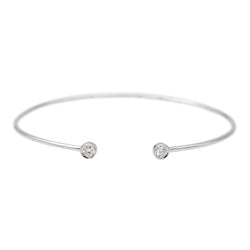 Bracelet Jonc Or blanc Diamant - Castafiore