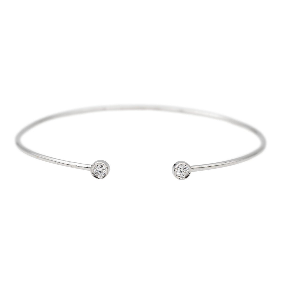 Bracelet Jonc Or blanc Diamant - Castafiore