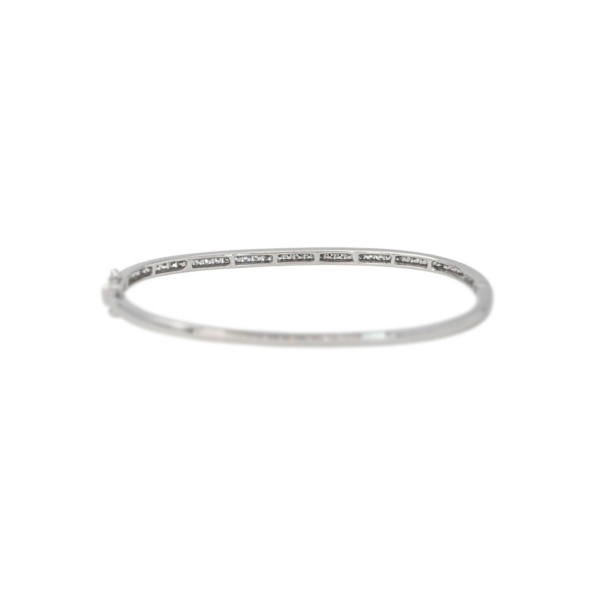 Bracelet Jonc Or blanc Diamant - Castafiore