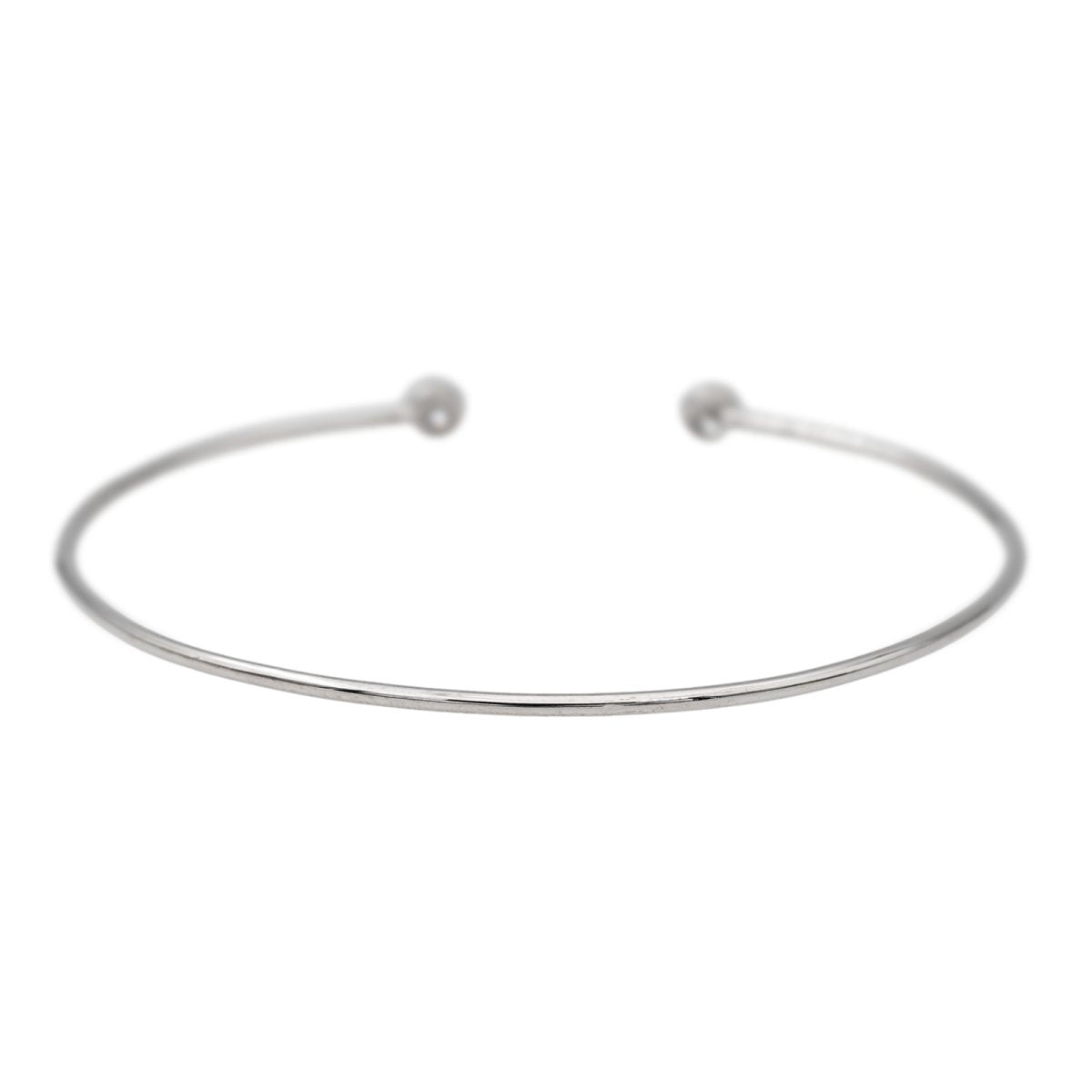 Bracelet Jonc Or blanc Diamant - Castafiore