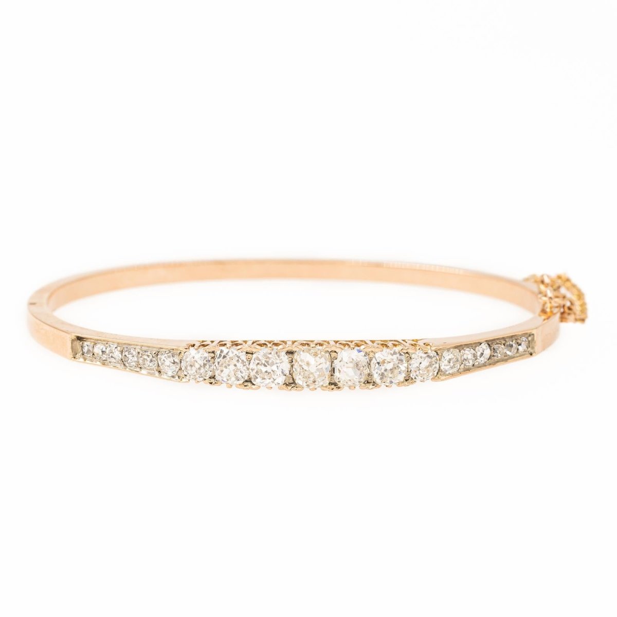 Bracelet Jonc Or rose Diamant - Castafiore