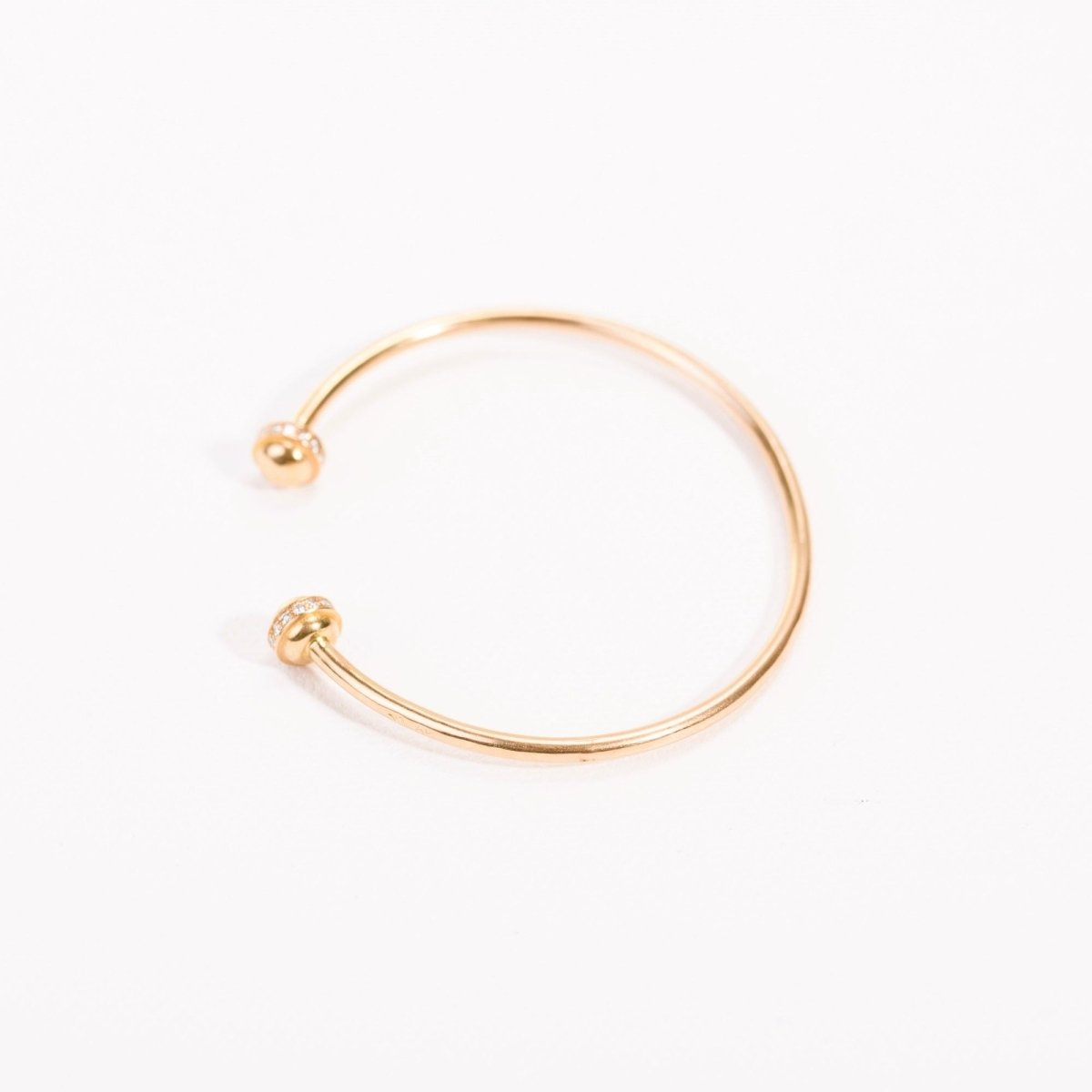 Bracelet Jonc ouvert en or rose et diamants - Castafiore