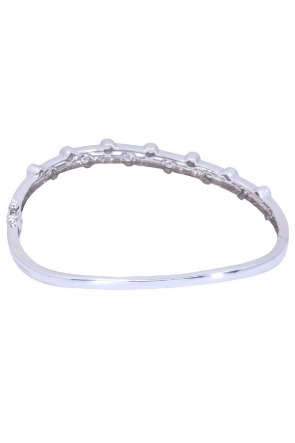 Bracelet jonc ouvrant en or blanc et diamants - Castafiore