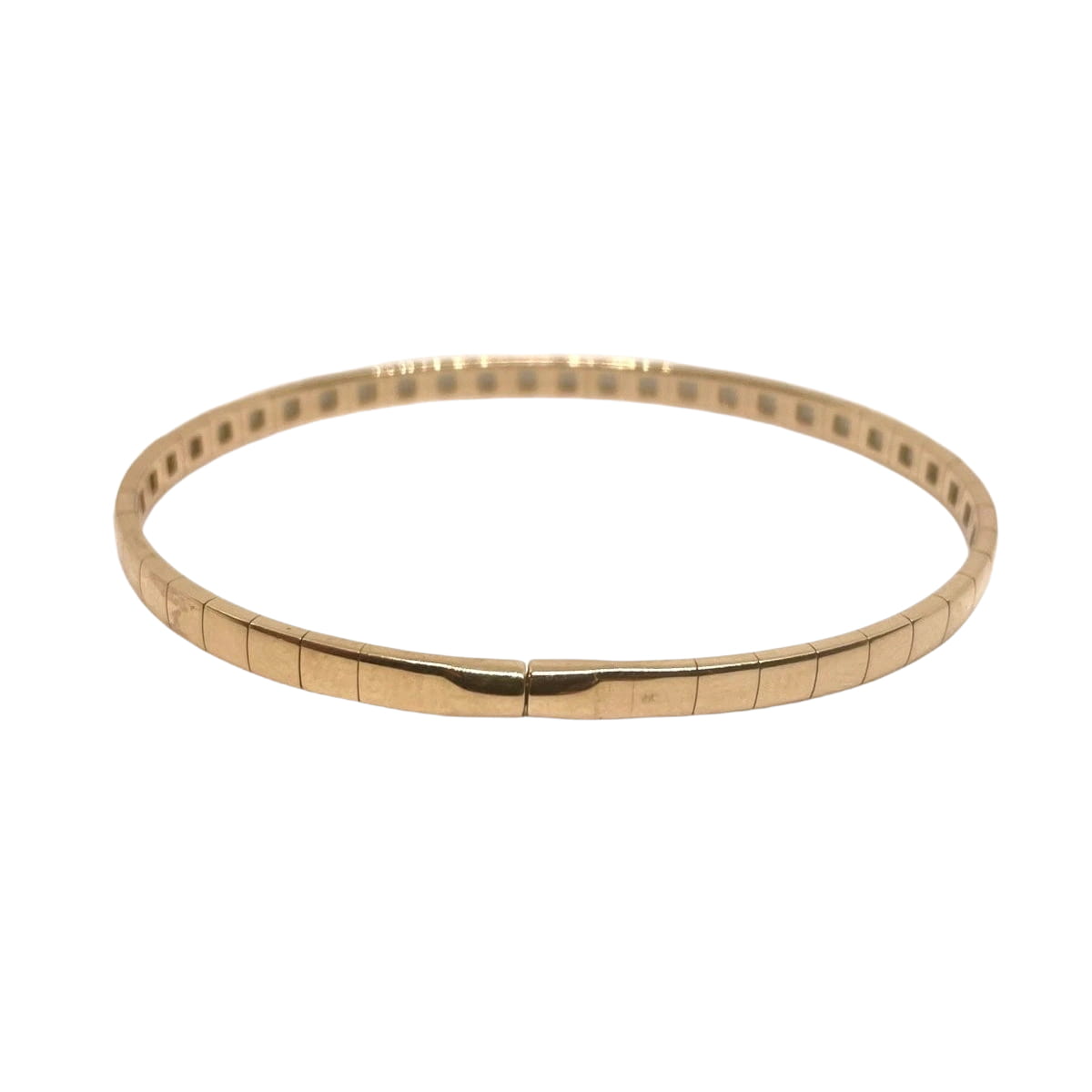 Bracelet jonc ouvrant or rose et petits diamants - Castafiore