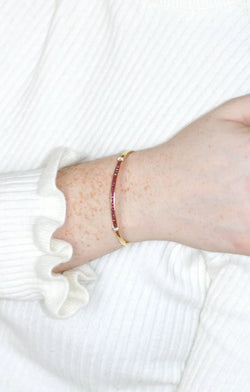 Bracelet jonc ouvrant rubis calibrés et diamants - Castafiore