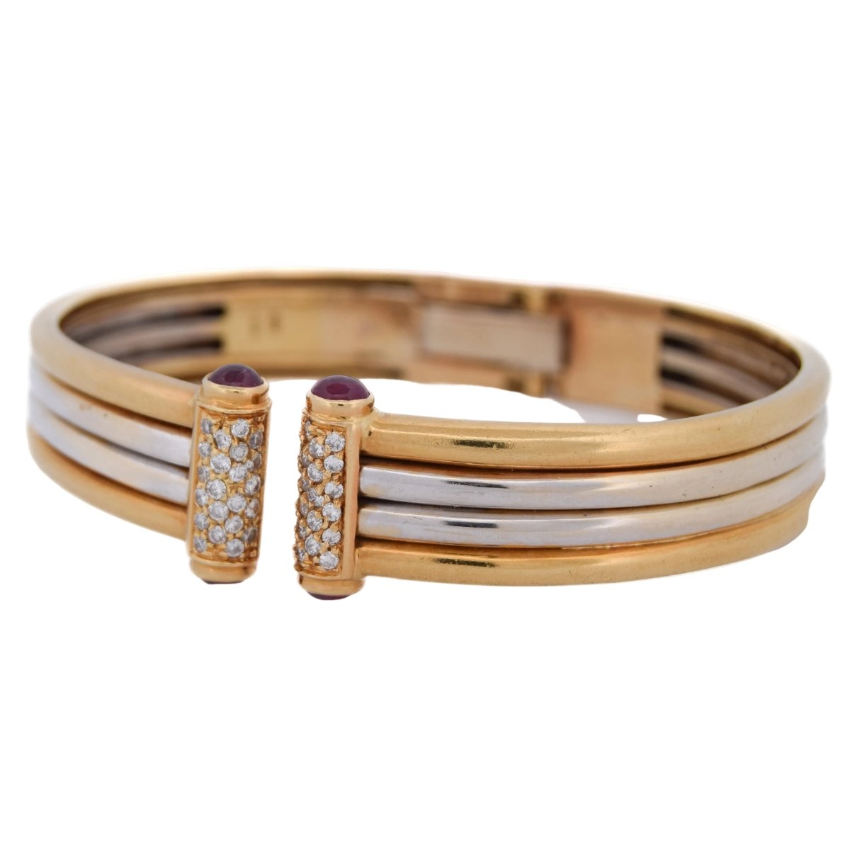 Bracelet Jonc PIAGET en or jaune, rubis et diamants - Castafiore