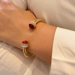 Bracelet Jonc PIAGET "Possession" en or rose, cornaline et diamants - Castafiore